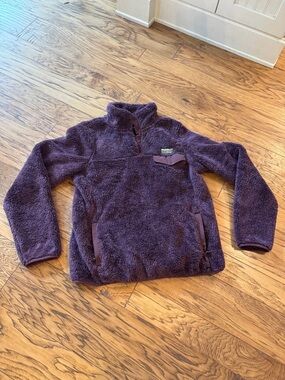 L.L.Bean Deep Plum Sherpa Fleece Pullover